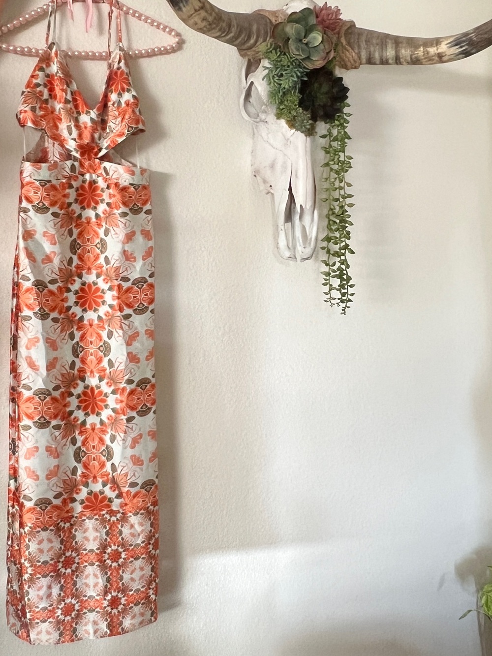 NWT ✧🧡House of Harlow 🧡✧ Floral Cutout Dress Orange XS